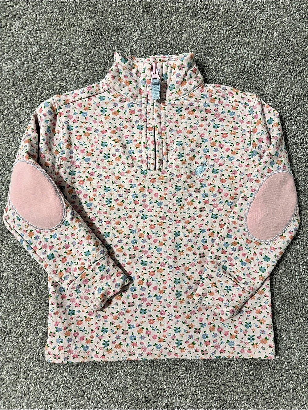 The Beaufort Bonnet Company Floral Pullover Pink & White 12-18 Months Like New